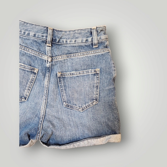Asos Denim Blue Women's High Waisted Shorts size 0 - Picture 4 of 14